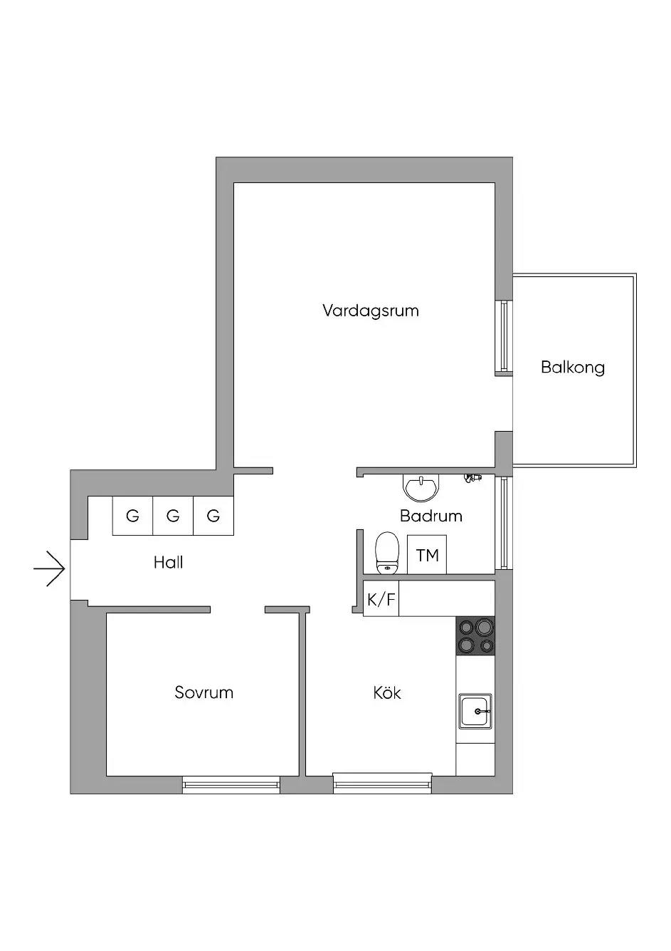 Planritning för Bokbindarvägen 26