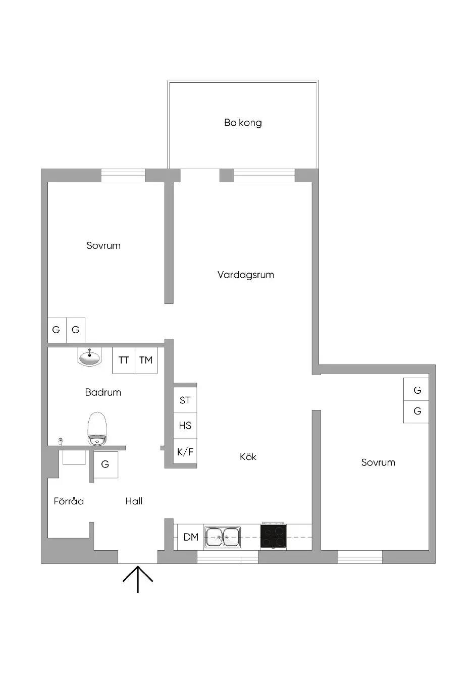 Floor plan for Fidravägen 25
