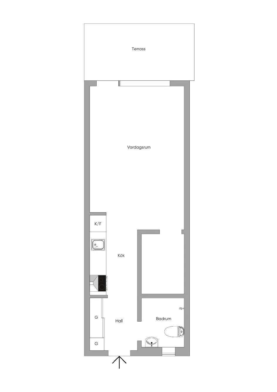 Floor plan for Torggatan 4