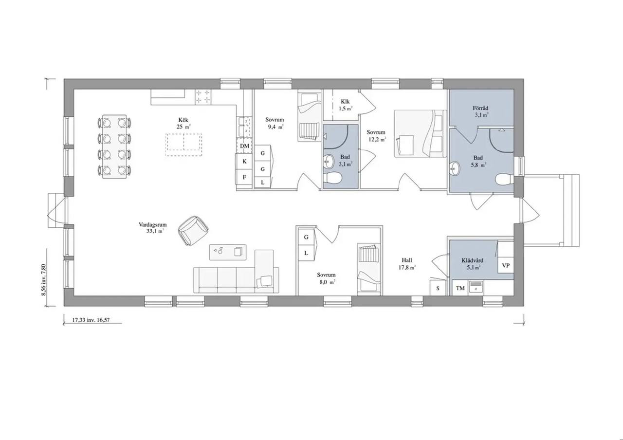 Floor plan for Del av Gategården 110