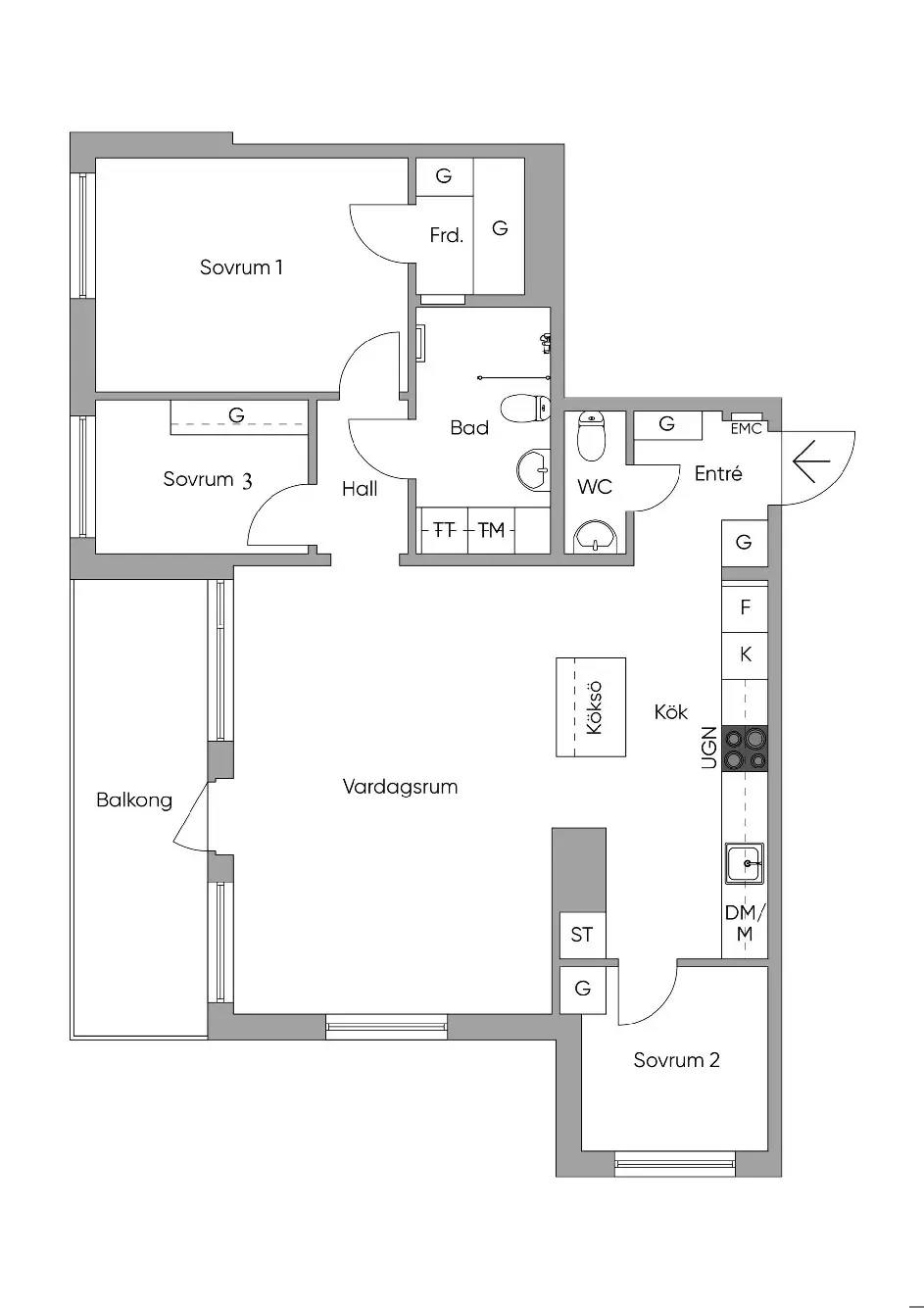 Floor plan for Gaffelseglet 21