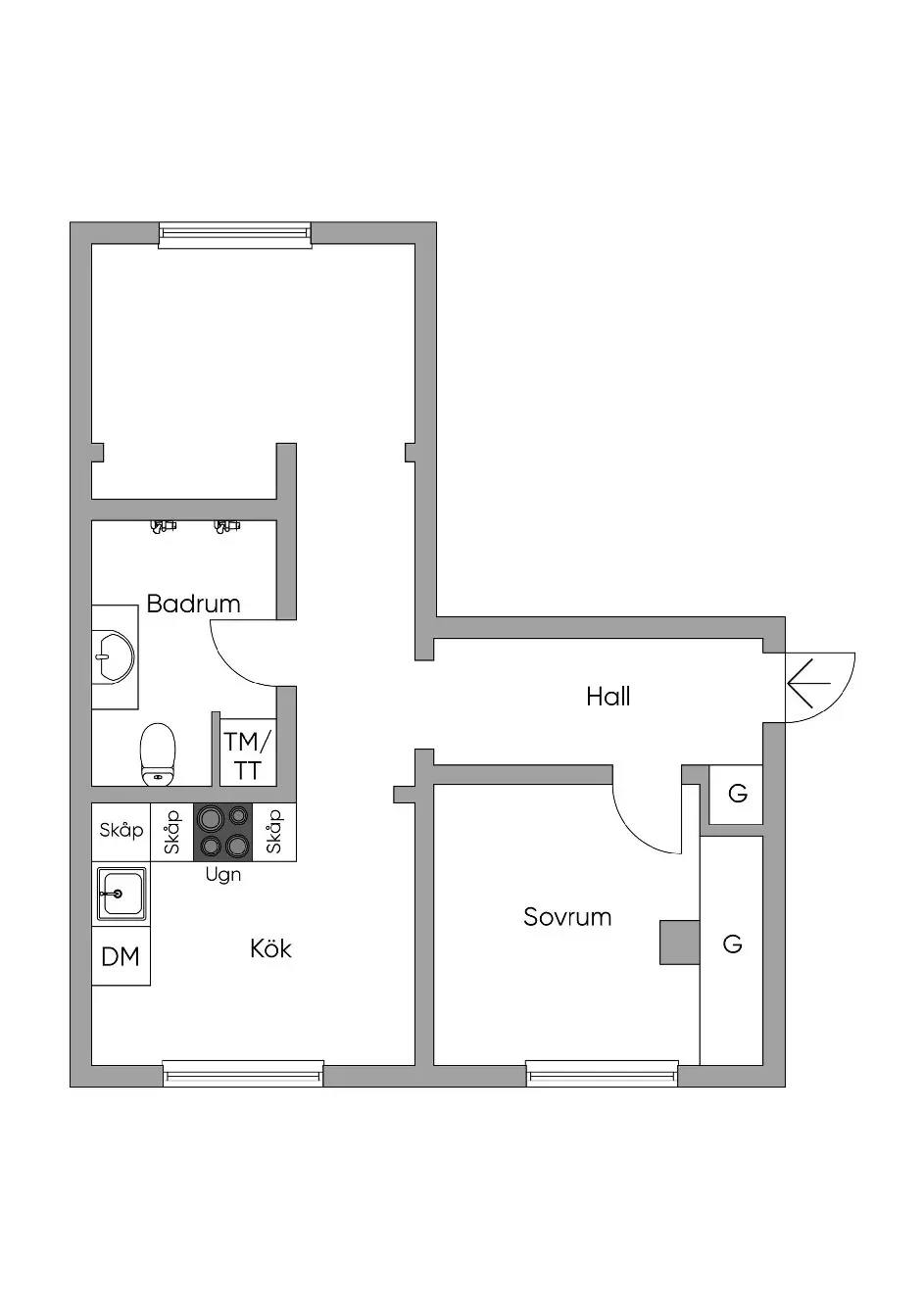 Planritning för Ankdammsgatan 26