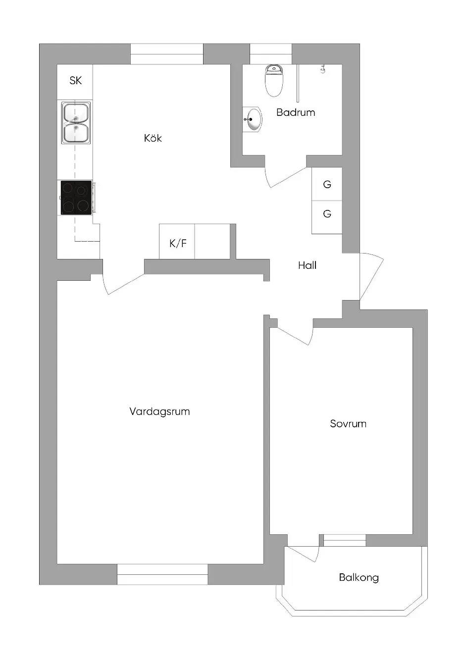 Planritning för Regnvädersgatan 16