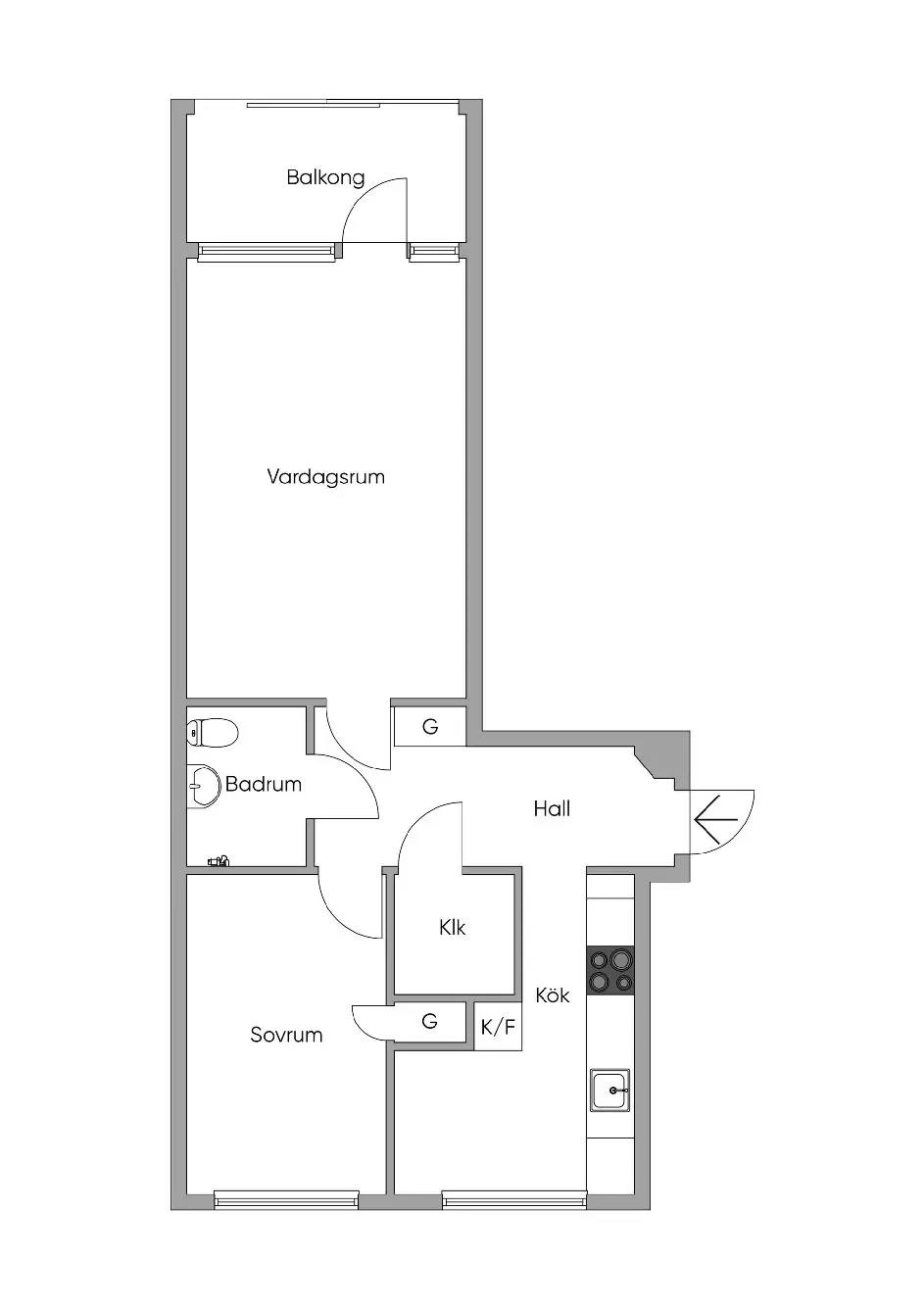 Floor plan for Kullagatan 29
