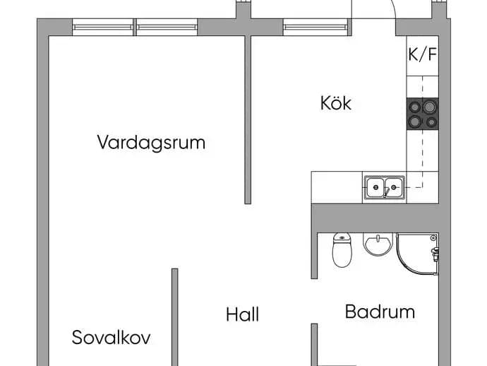 Floor plan for Tuvvägen 13