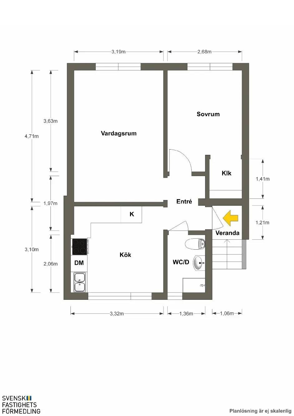 Floor plan for Erikslundsgatan 12