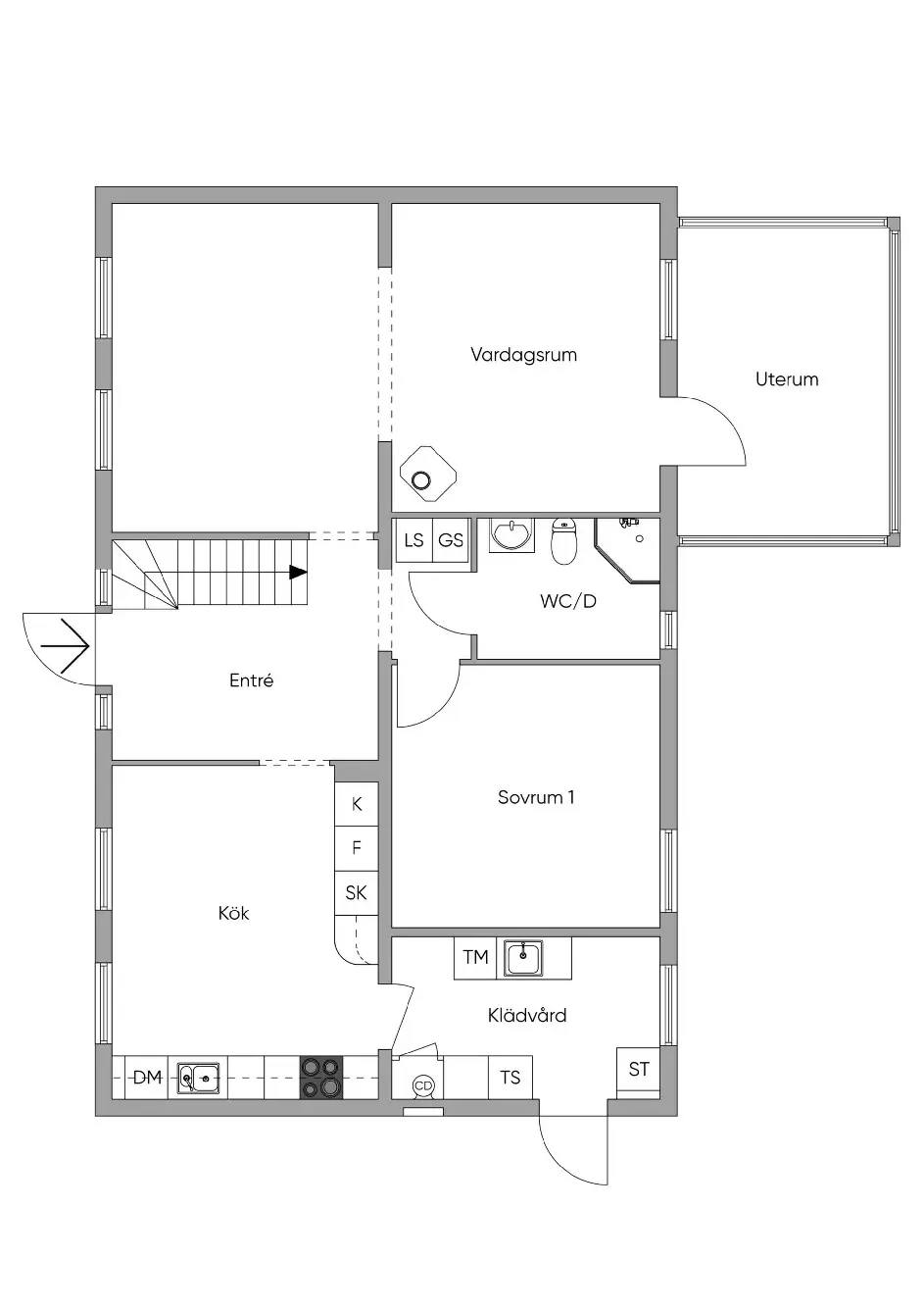 Planritning för Petuniavägen 5