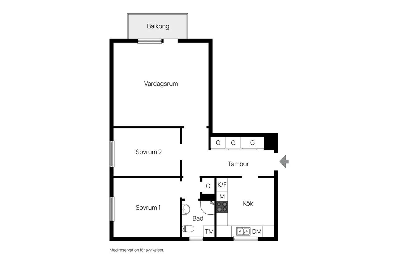 Planritning för Kristiansborgsallén 20