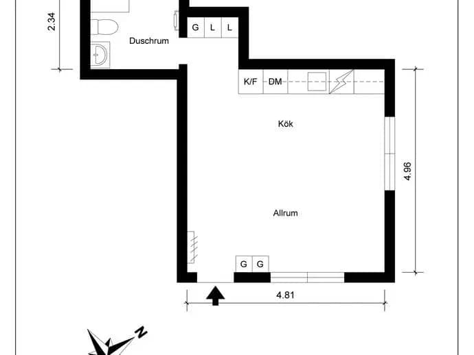 Planritning för Ada Arwedsons gata 3