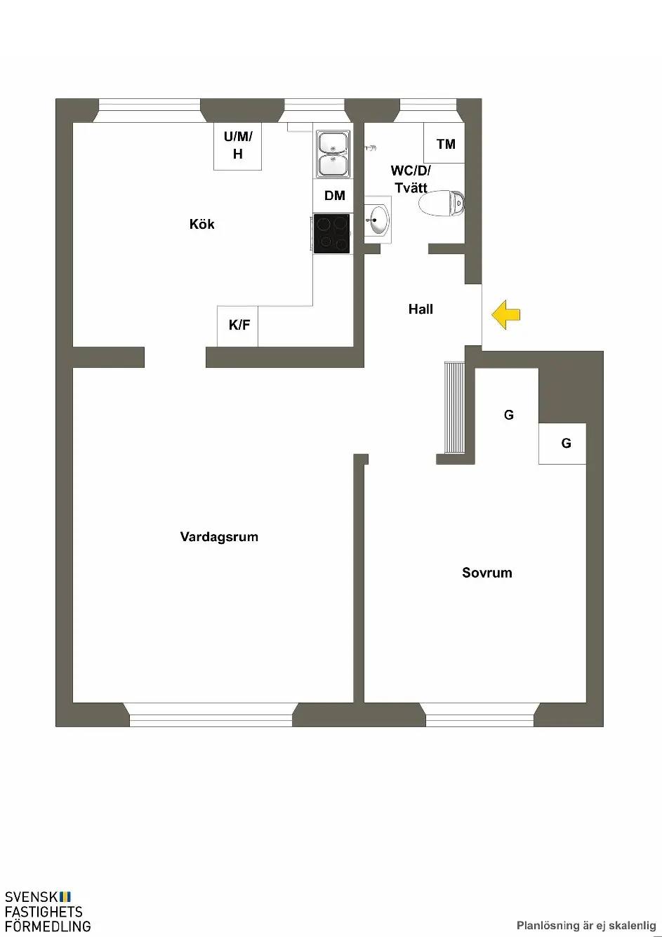 Floor plan for Konstapelsgatan 2A