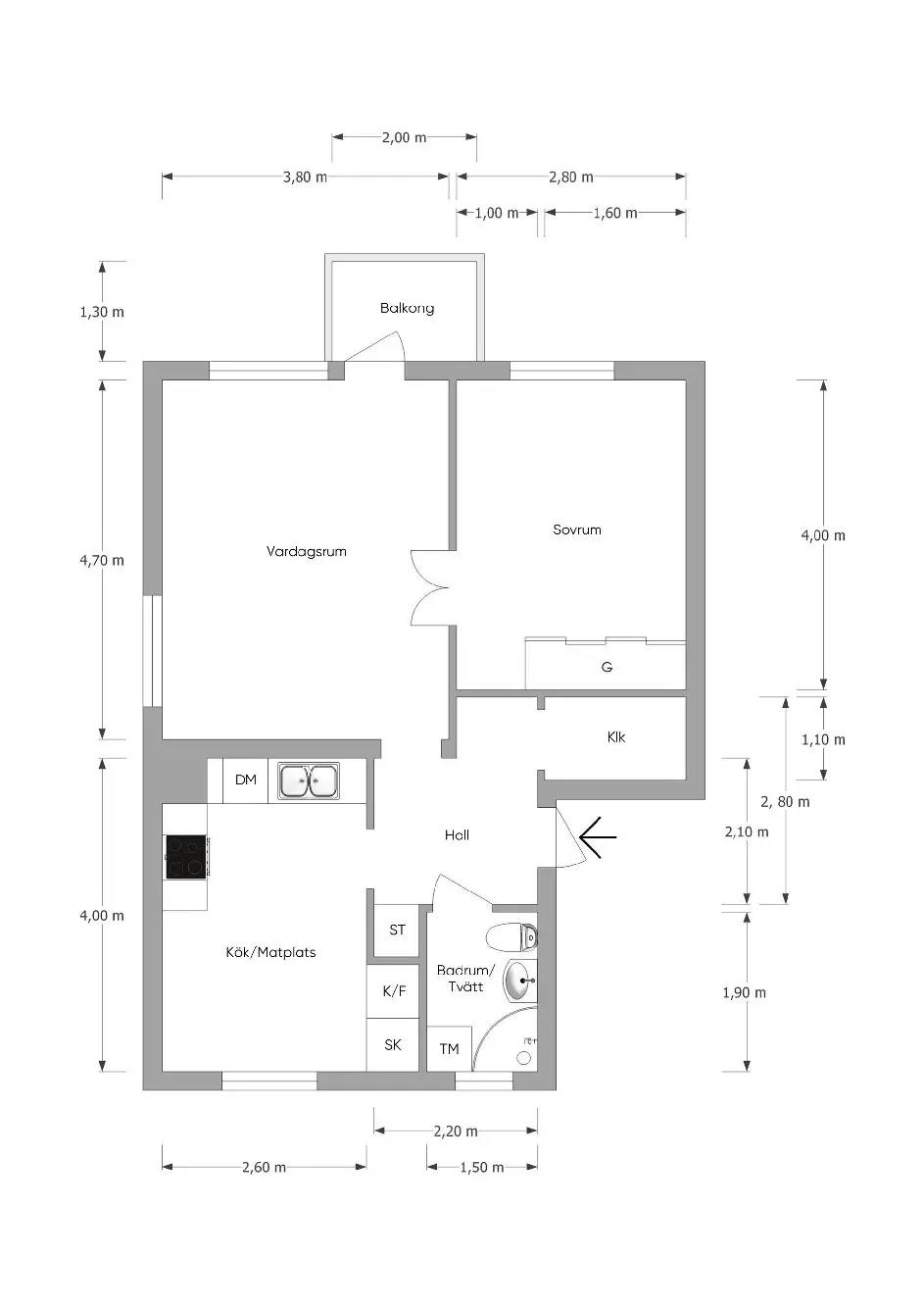 Planritning för Virginsgatan 9C