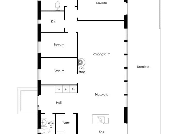 Floor plan for Sanda Björkhagavägen 9