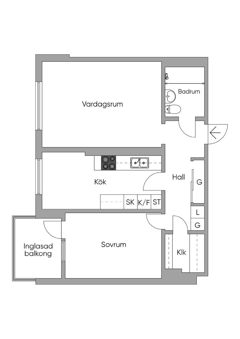 Planritning för Fiolgatan 2