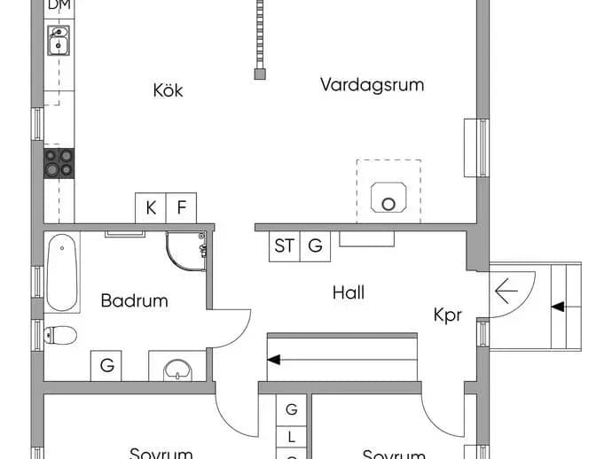 Floor plan for Sandgärdsvägen 7