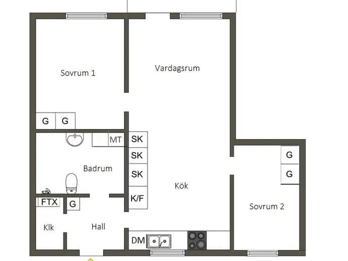 Planritning för Visättra Backe 4D