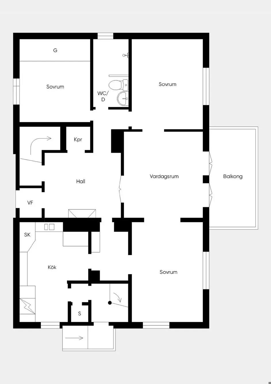 Floor plan for Ådalsvägen 20