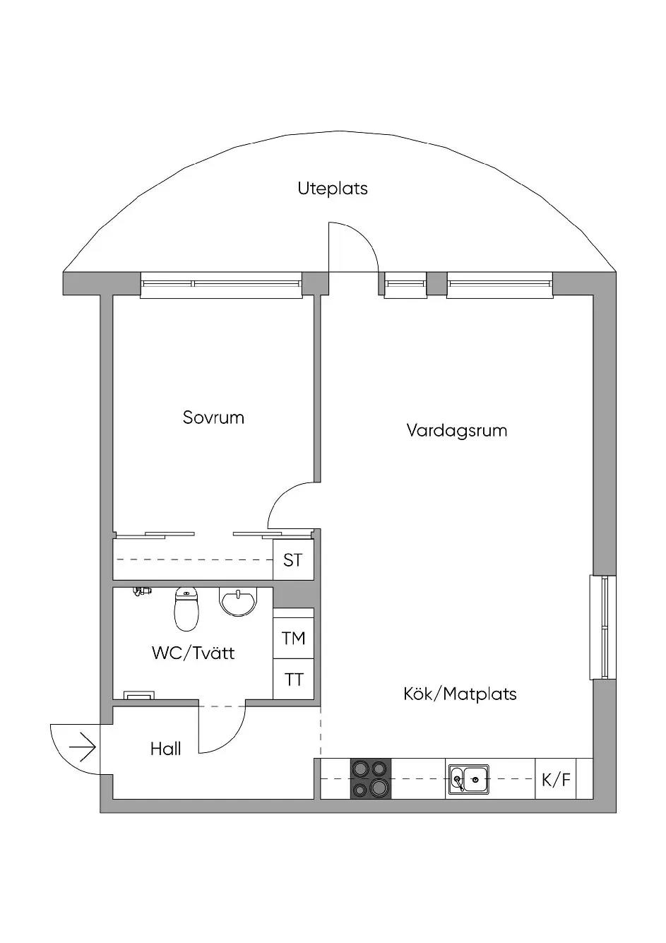 Floor plan for Västra Varvsgatan 16A