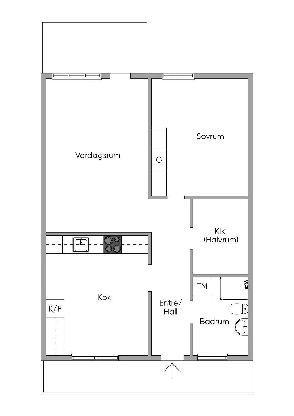 Floor plan for Nunnegårdsgatan 108