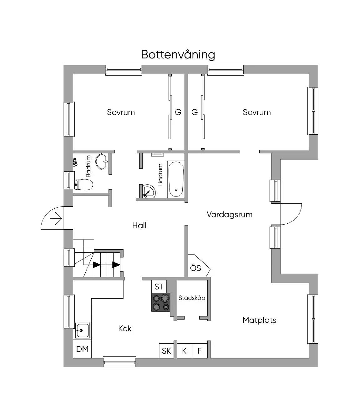 Floor plan for Tårepilsvägen 9