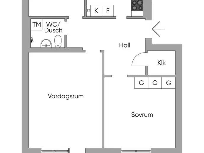 Planritning för Storgatan 105A