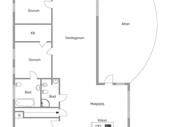 Floor plan for Björkdalsvägen 5B