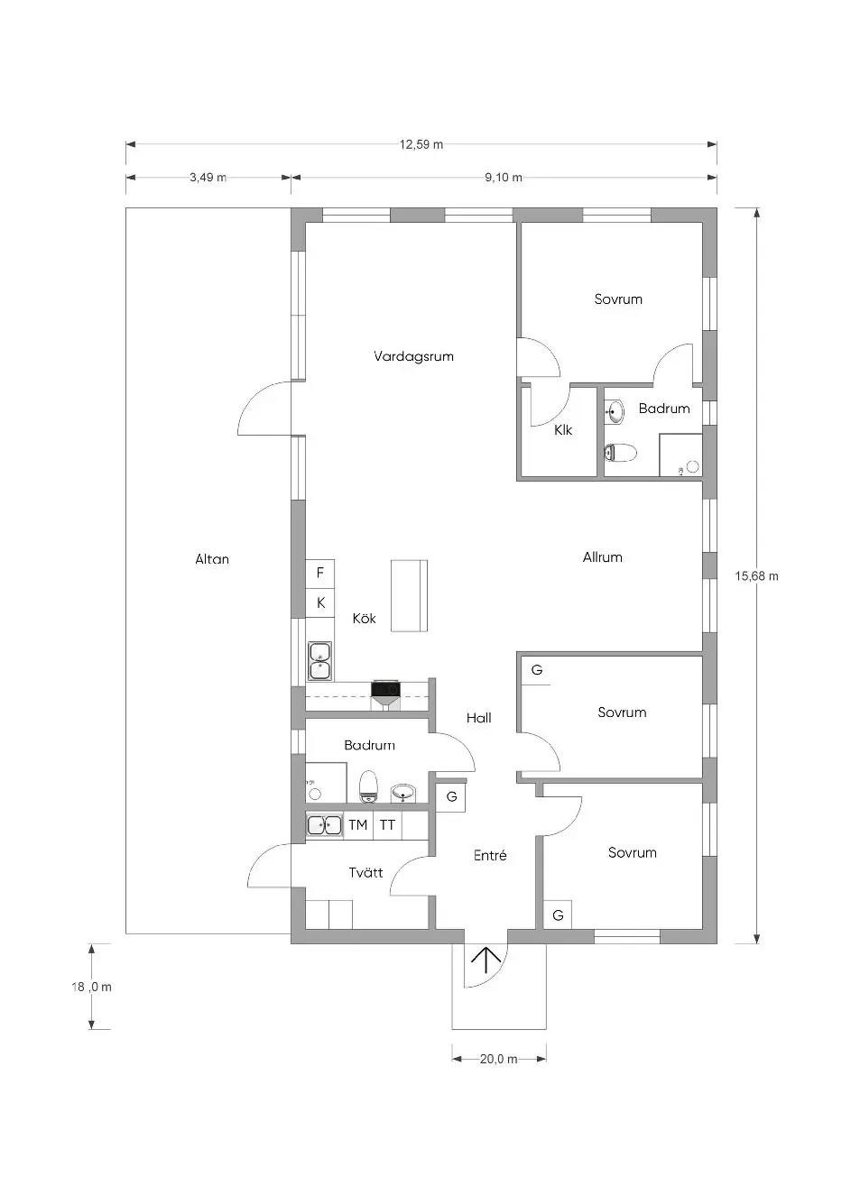 Floor plan for Högfors 73 och 75