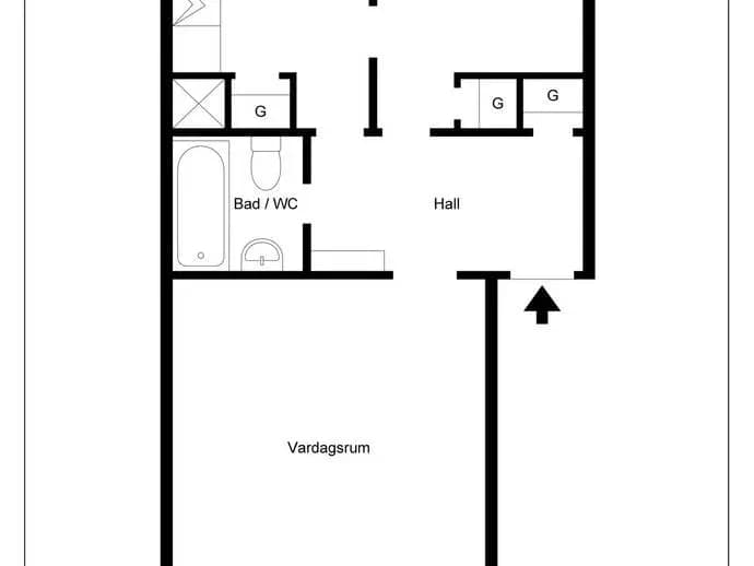 Floor plan for Källgatan 7B