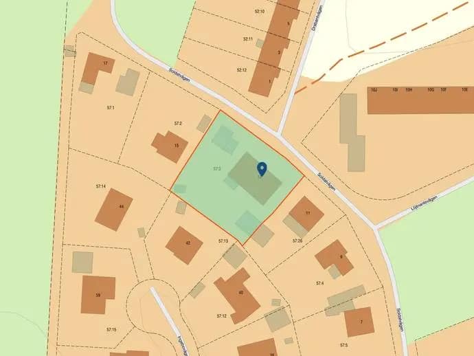 Planritning för Soldatvägen 13