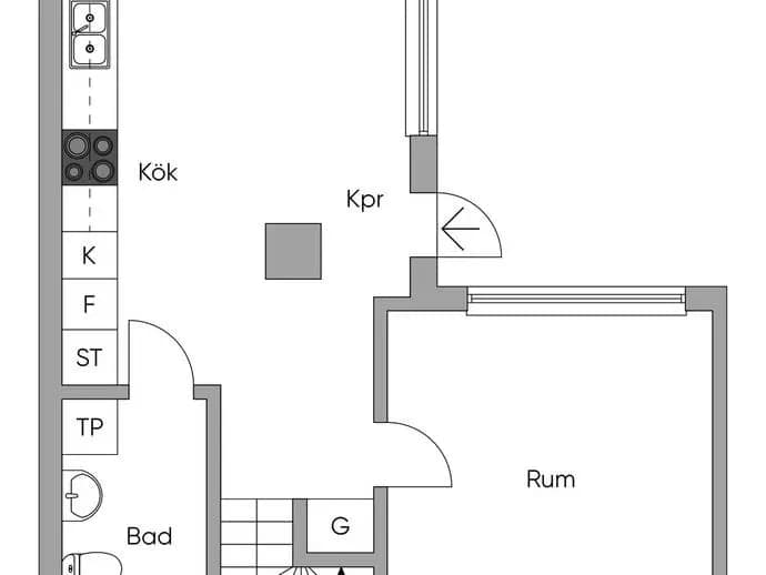 Floor plan for Västra Torggatan 7