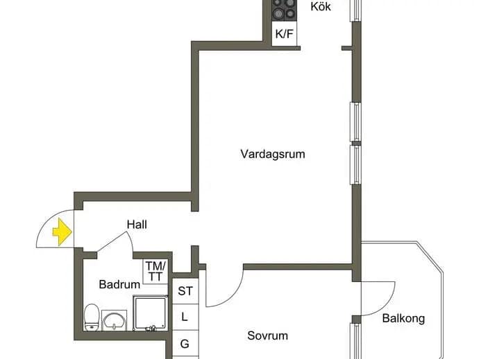 Planritning för Kungsklippevägen 17