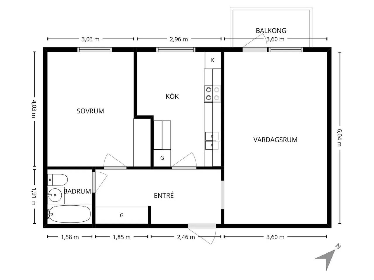 Floor plan for Barnhemsgatan 14