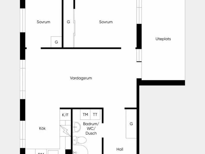 Floor plan for Tellusgatan 2B