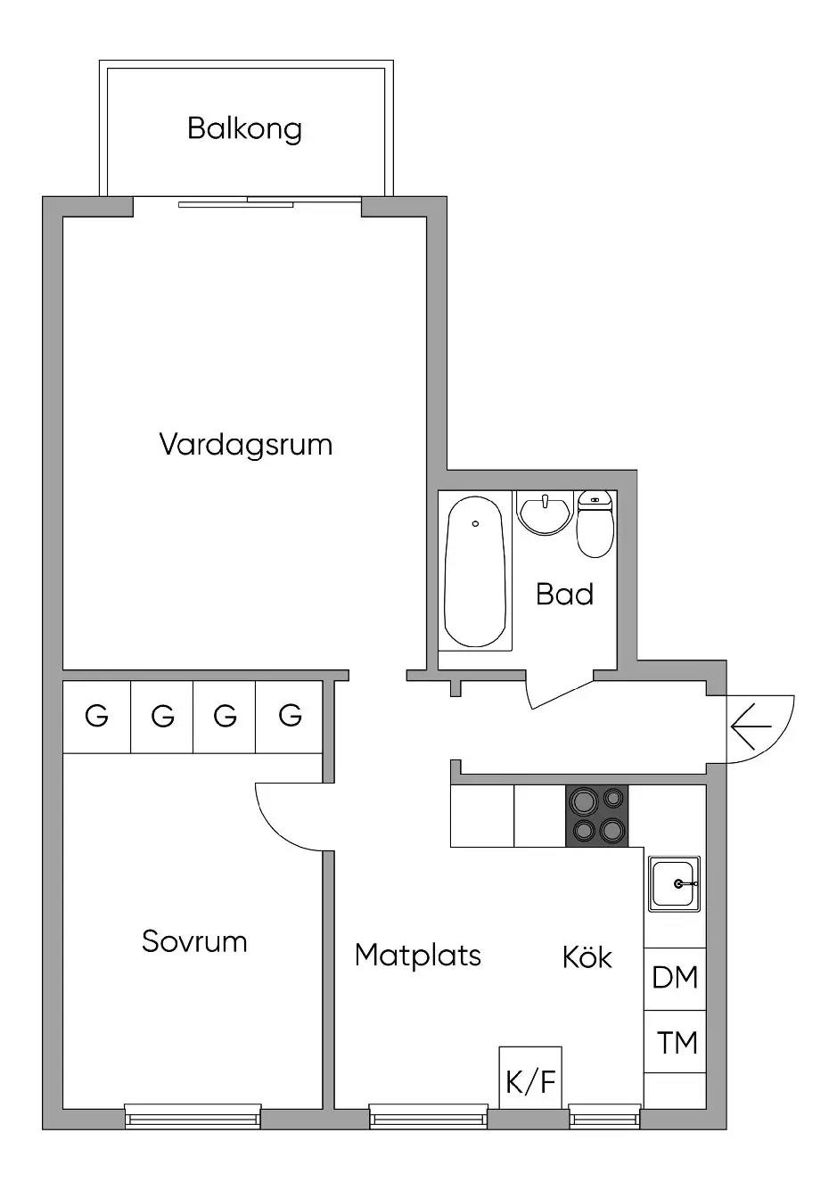 Planritning för Buntmakaregatan 1