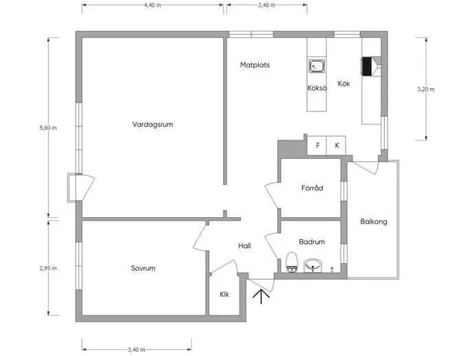 Planritning för Wibeliusgatan 6A