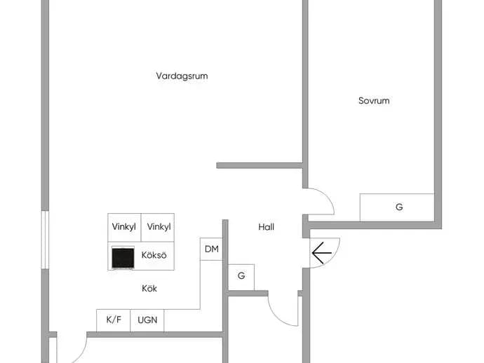 Floor plan for Ljuskärrsvägen 44