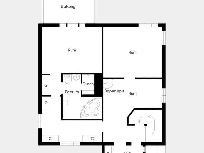 Floor plan for Kärrebacken 6