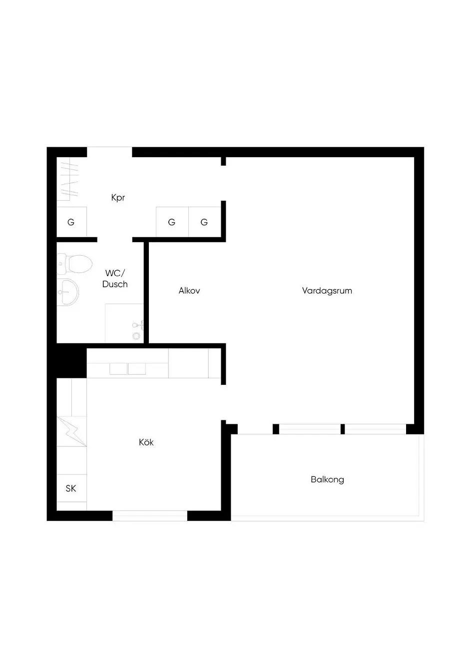 Planritning för Herrhagsvägen 7B