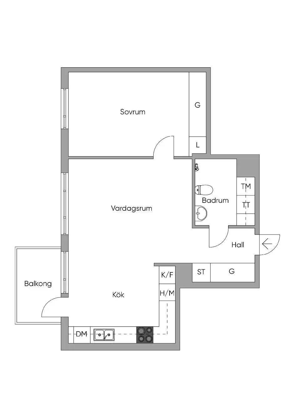 Floor plan for Margaretha Krooks Gata 3