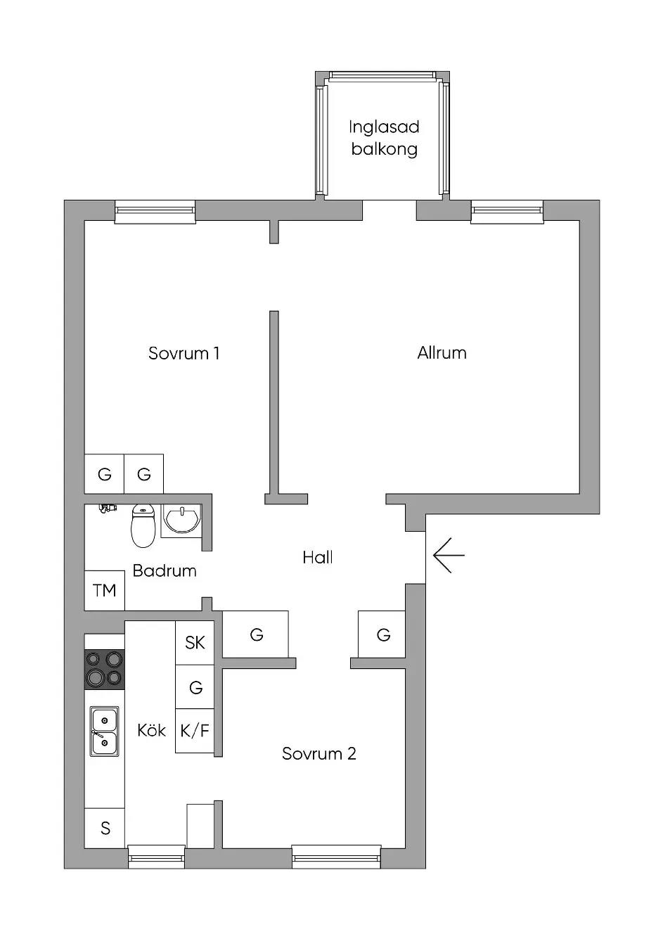 Floor plan for Gröna torg 1C