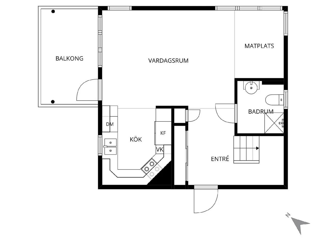Planritning för Kung Göstas Väg 24