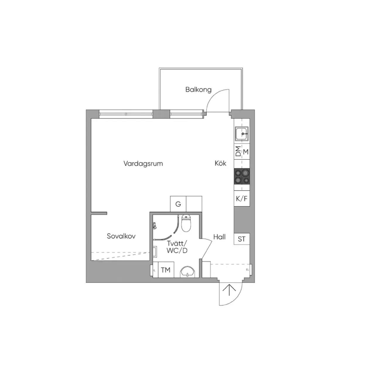 Planritning för Gaffelseglet 42