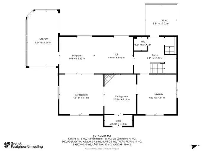 Floor plan for Industrigatan 7