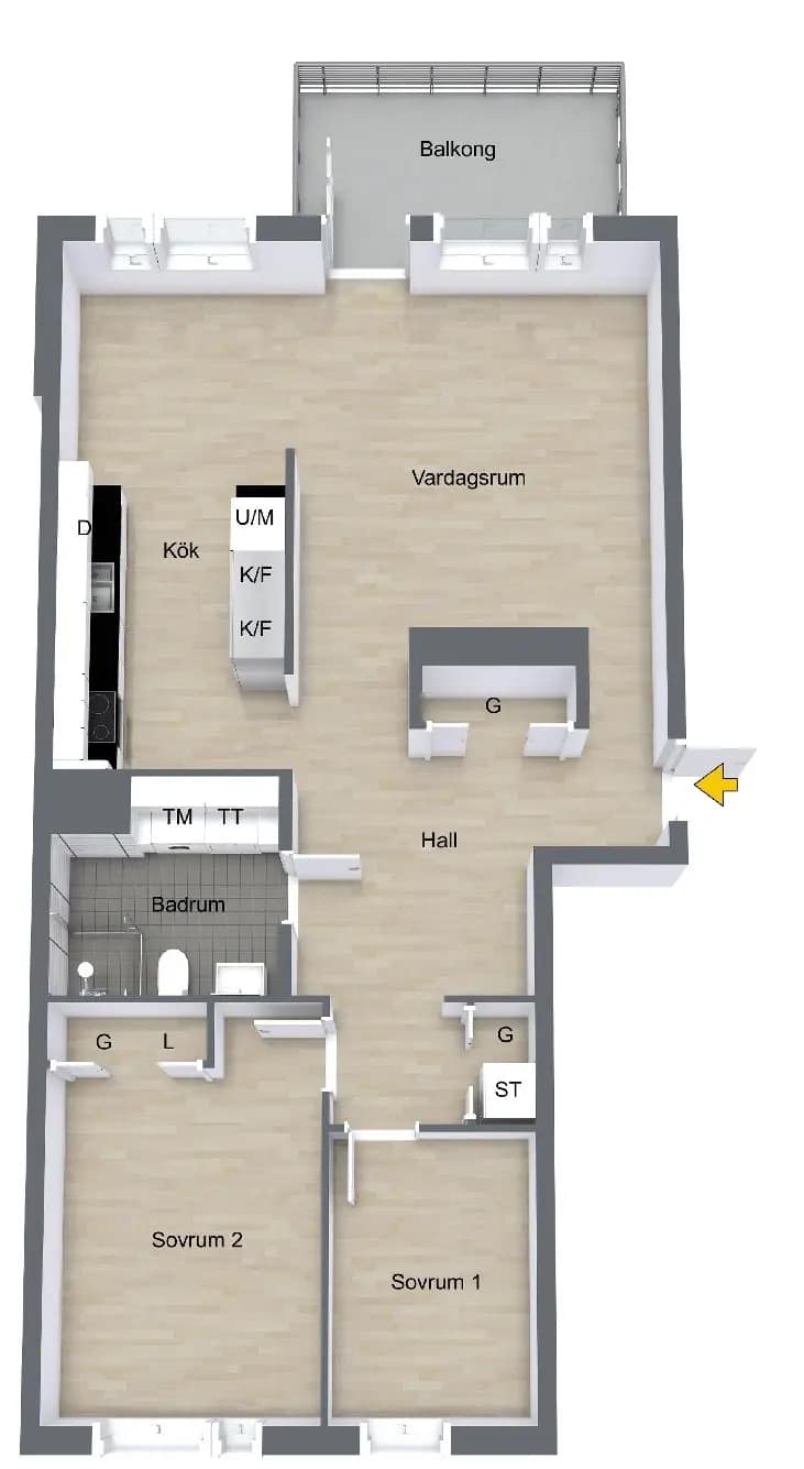 Floor plan for Torngatan 5