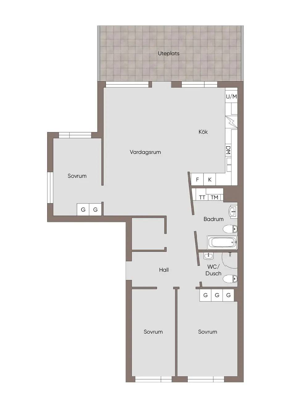 Planritning för Älvkullevägen 24A