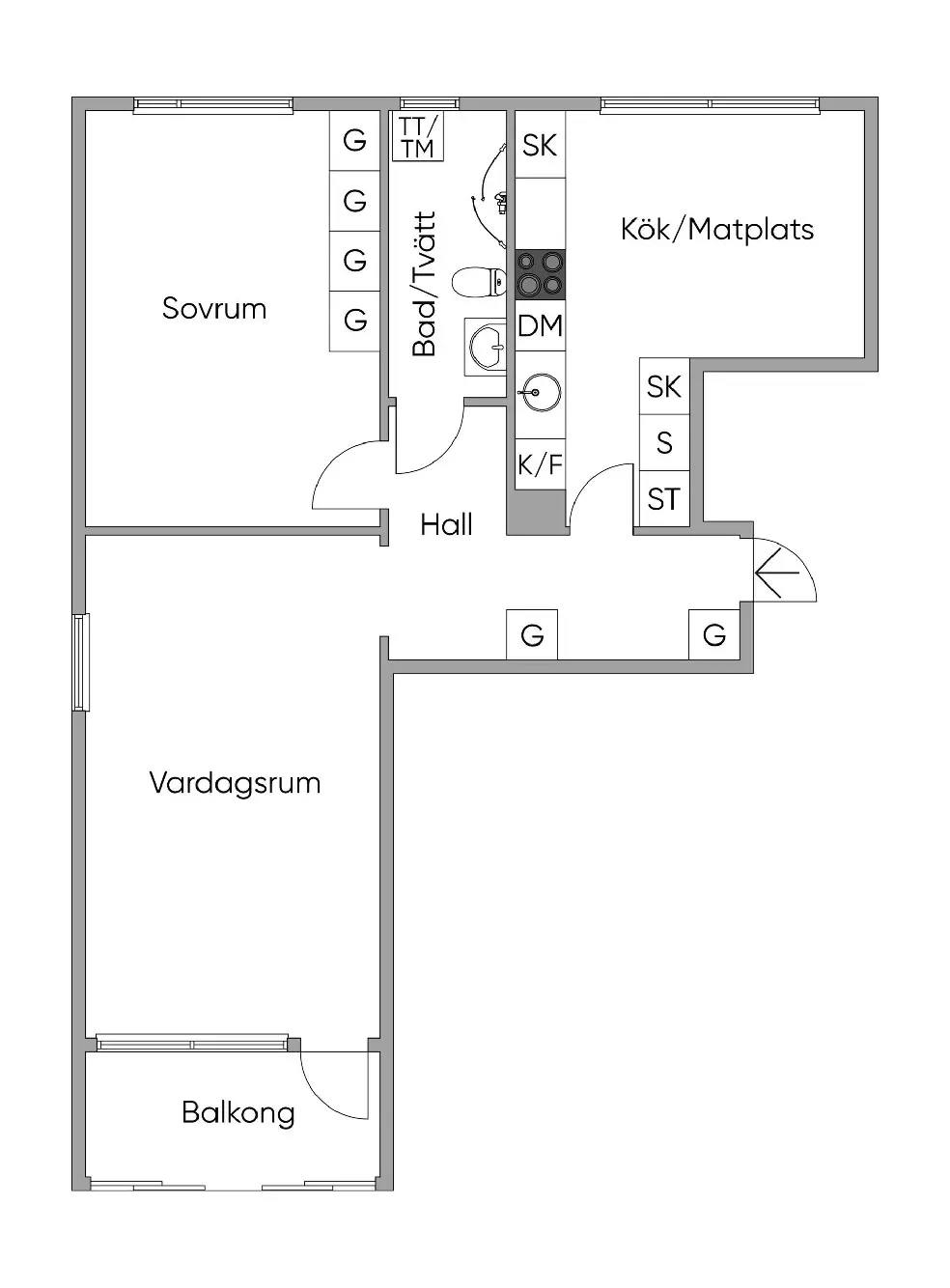 Floor plan for Forsvägen 3