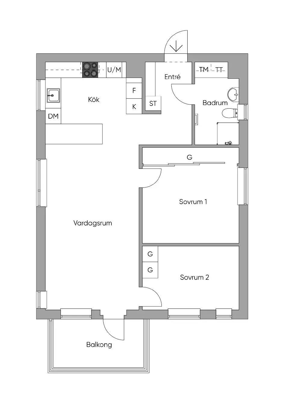 Floor plan for Dieselloksgatan 11D