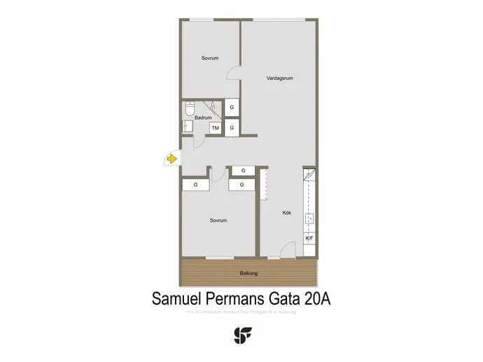 Floor plan for Samuel Permans gata 20A