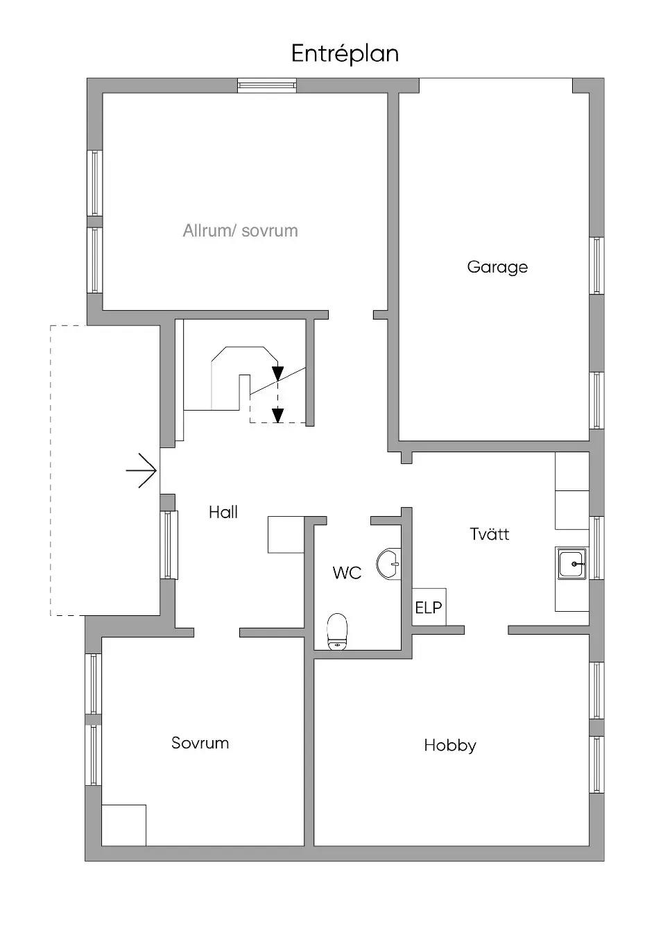 Planritning för Oxhagsvägen 46