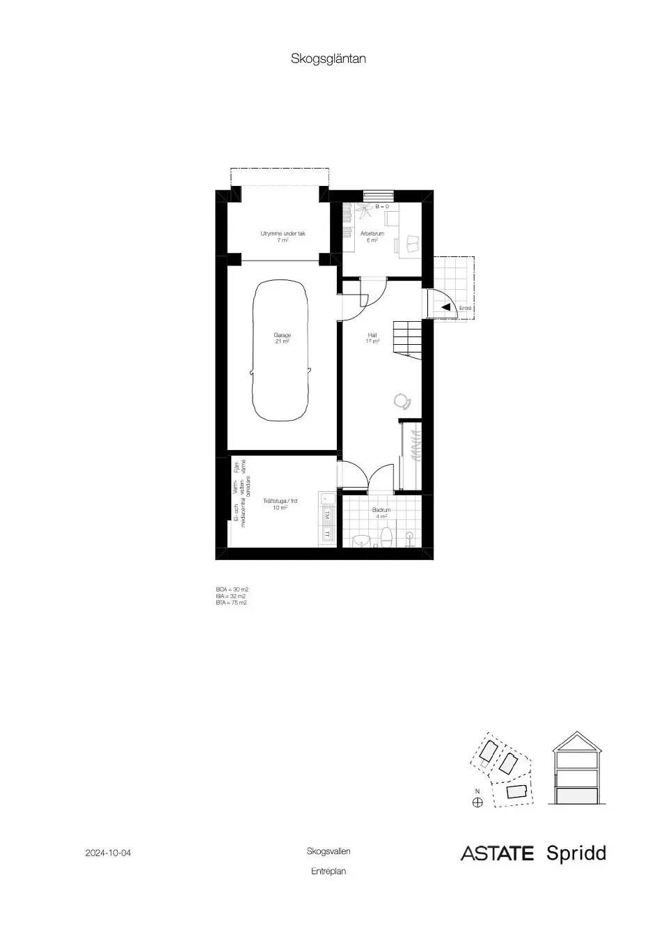 Planritning för Skogsstigen 4