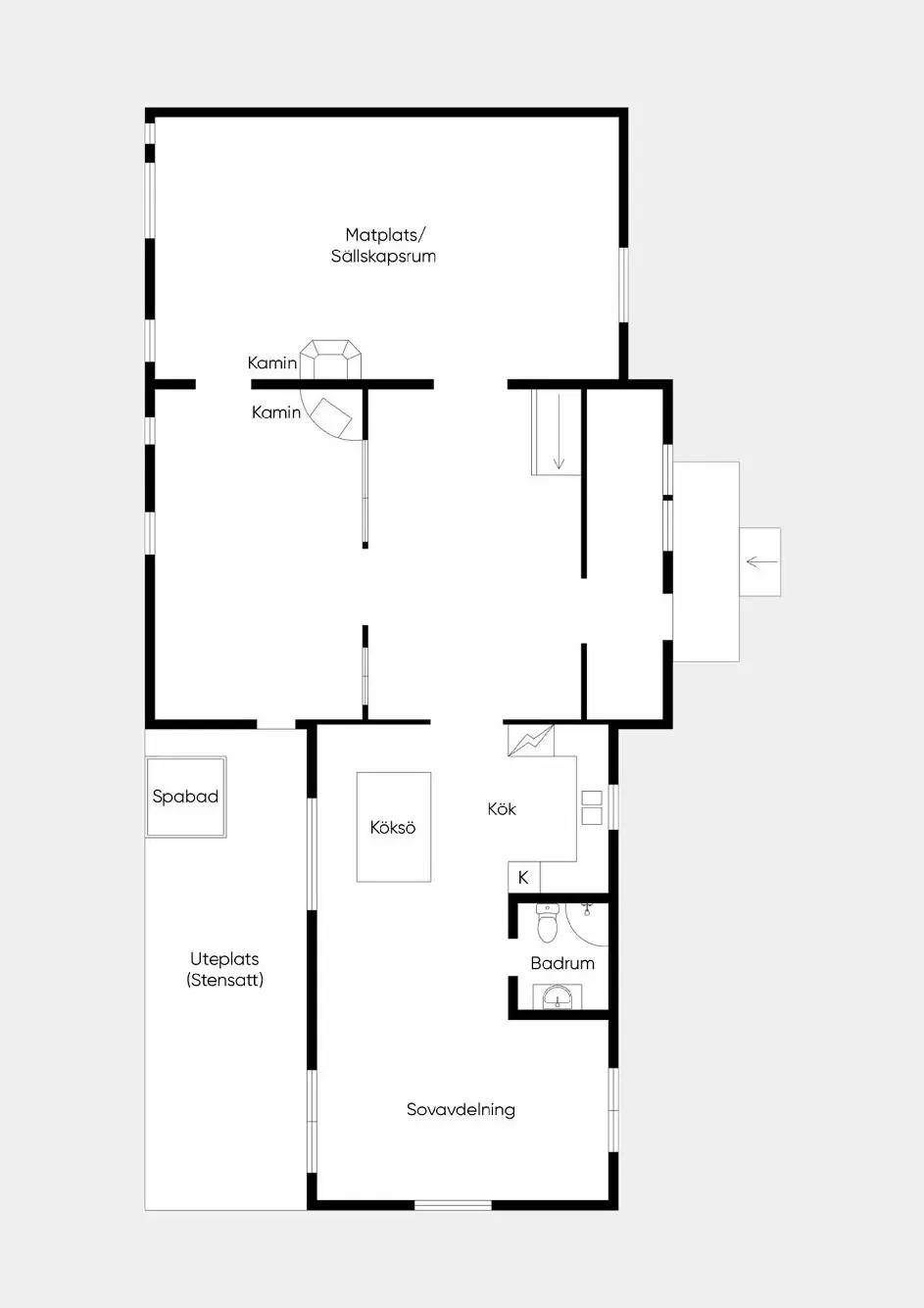 Planritning för Vretavägen 14